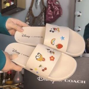 coach womens udele coated canvas slide